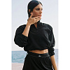  Alo Cropped 1/4 Zip Pullover (Black)